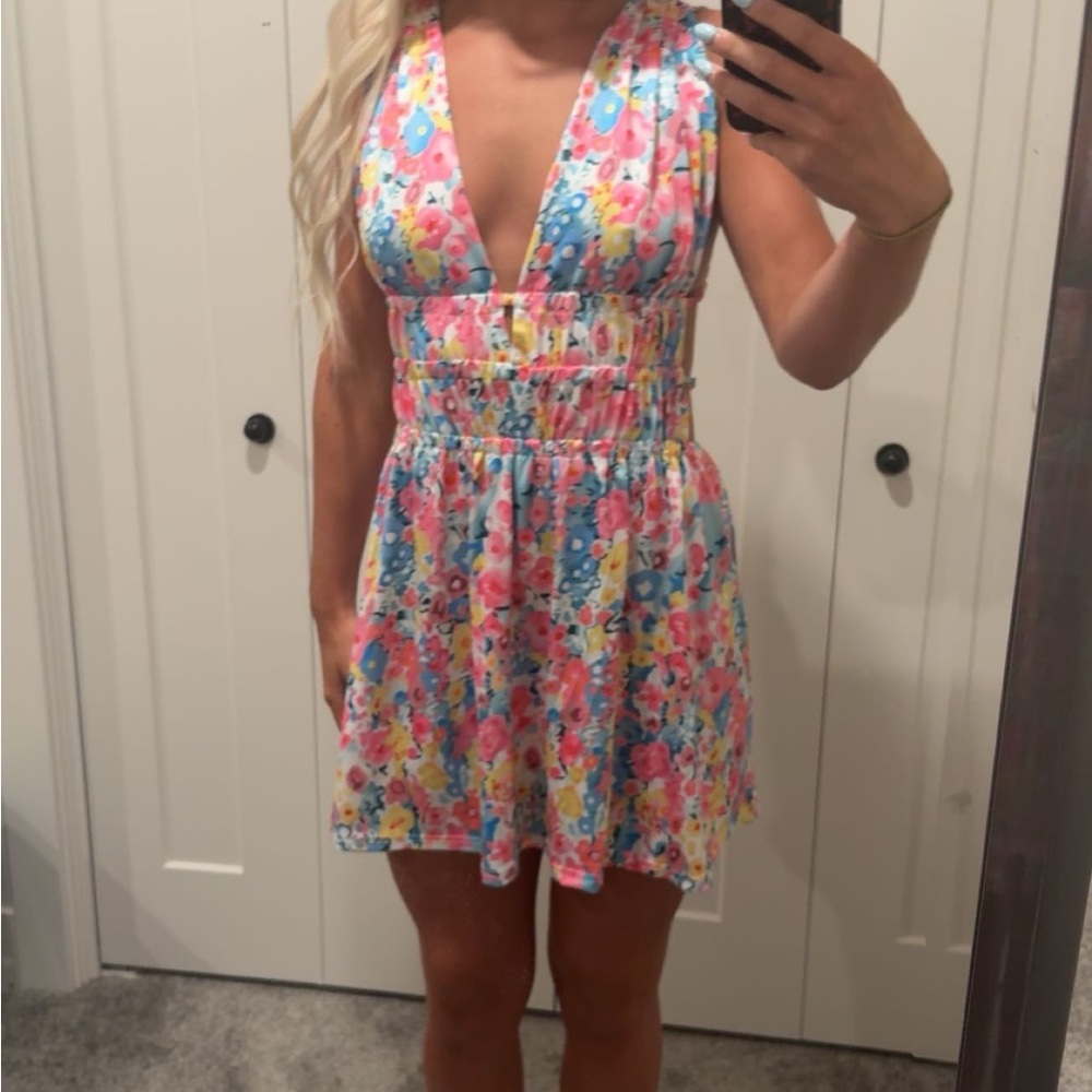 Amazon Floral Mini Dress - Multicolor
